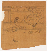 KT 1713
          <br/>
          Tahoser maakt haar toilet aan de vijver. Illustratie voor Le roman de la momie
          <br/>
          <em>Famars Testas, Willem de (1834-1896)</em>